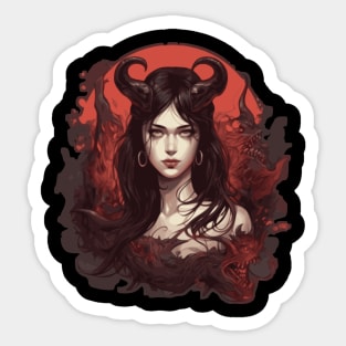 Moon Demon Sticker